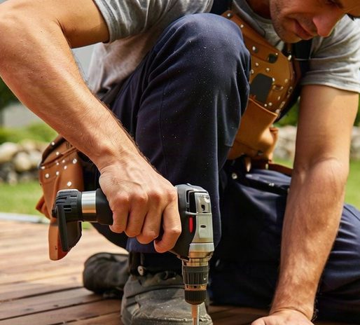 Prestations supplémentaires Homme arrosant des plantes près d'une maison avec un tuyau.